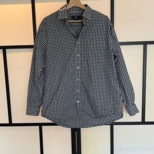 Vineyard Vines Gingham blue‎ white Tucker shirt. Men’s Large